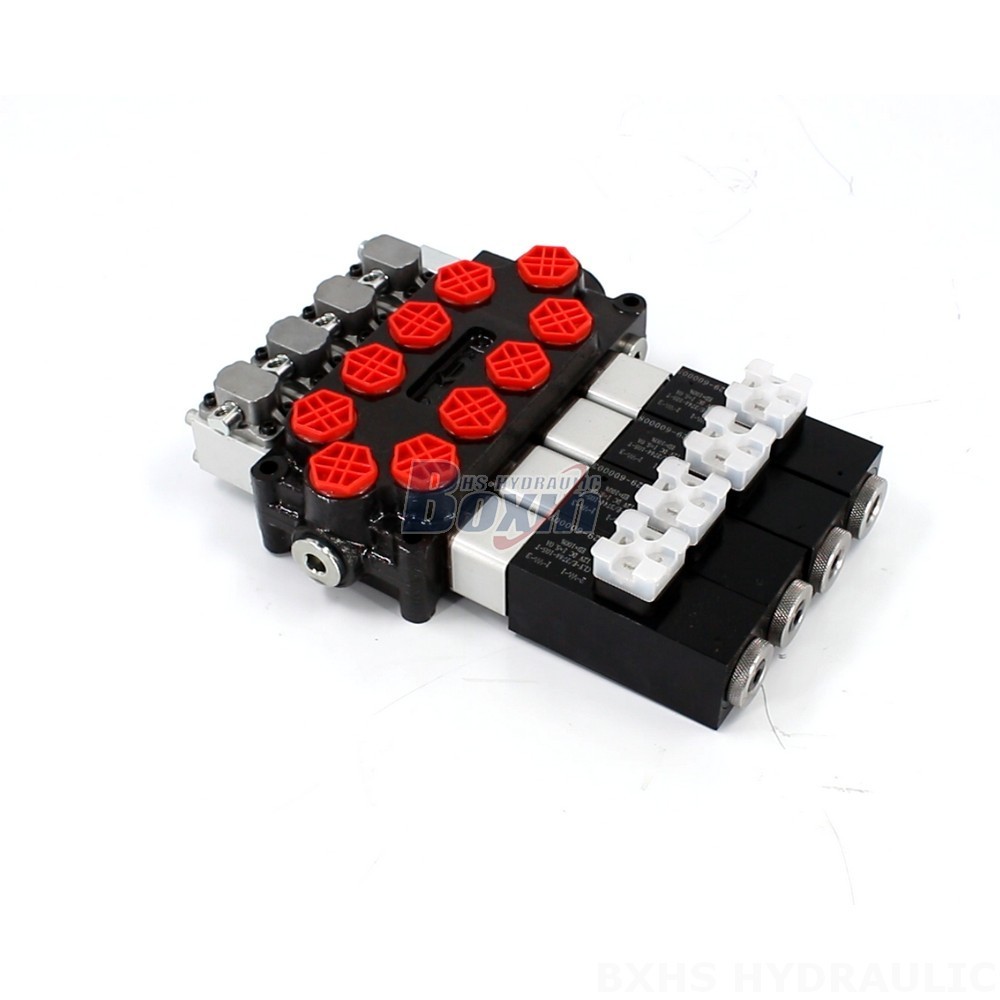 Q45 Solenoid & Manual 4 Spool Monoblock Hydraulic Directional Valve main image